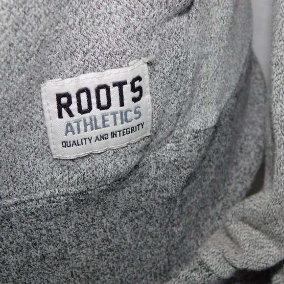 Roots womens M Gray Salt & Pepper Funnel Neck Cowl Hoodie Sweatshirt - Picture 7 of 10